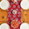 Red America Star Block Patriotic 4th of July Table Runner, Memorial Day Kitchen Dining Table Decoration for Home Party Decor 13x72 Inch